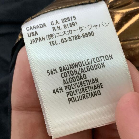 Escada IT36 Small Gold Poly Metallic Zip Up Jacket Crinkle Hooded Designer Lux - Picture 9 of 9